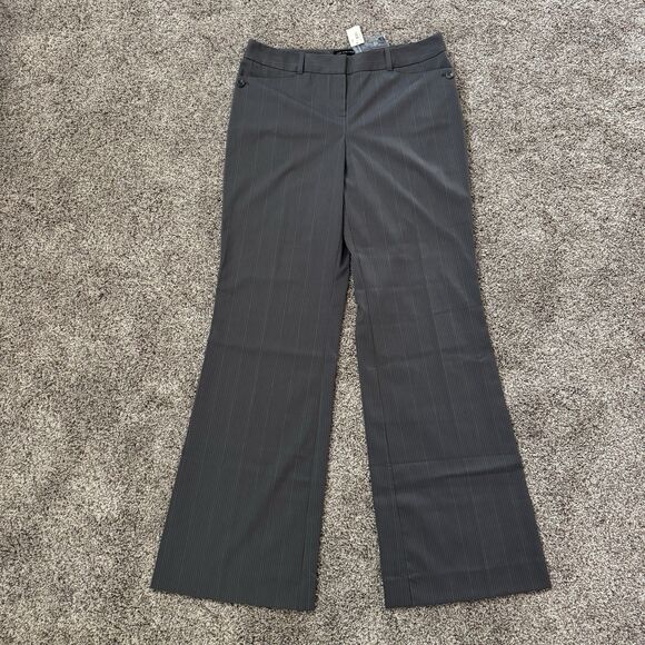 The Limited Cassidy Fit Gray Striped Mid Rise Flare Dress Pants Size 8 NWT - Picture 1 of 12
